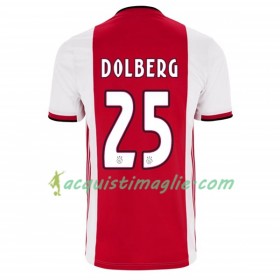 Divisa di Calcio Ajax Amsterdam Kasper Dolberg 25 Prima 2019/2020